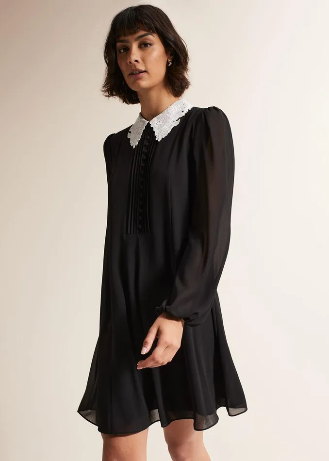 Women Phase Eight Occasion Dresses Trudie Swing Mini Dress Blackivory