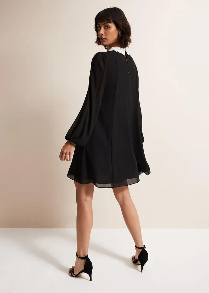 Women Phase Eight Occasion Dresses Trudie Swing Mini Dress Blackivory