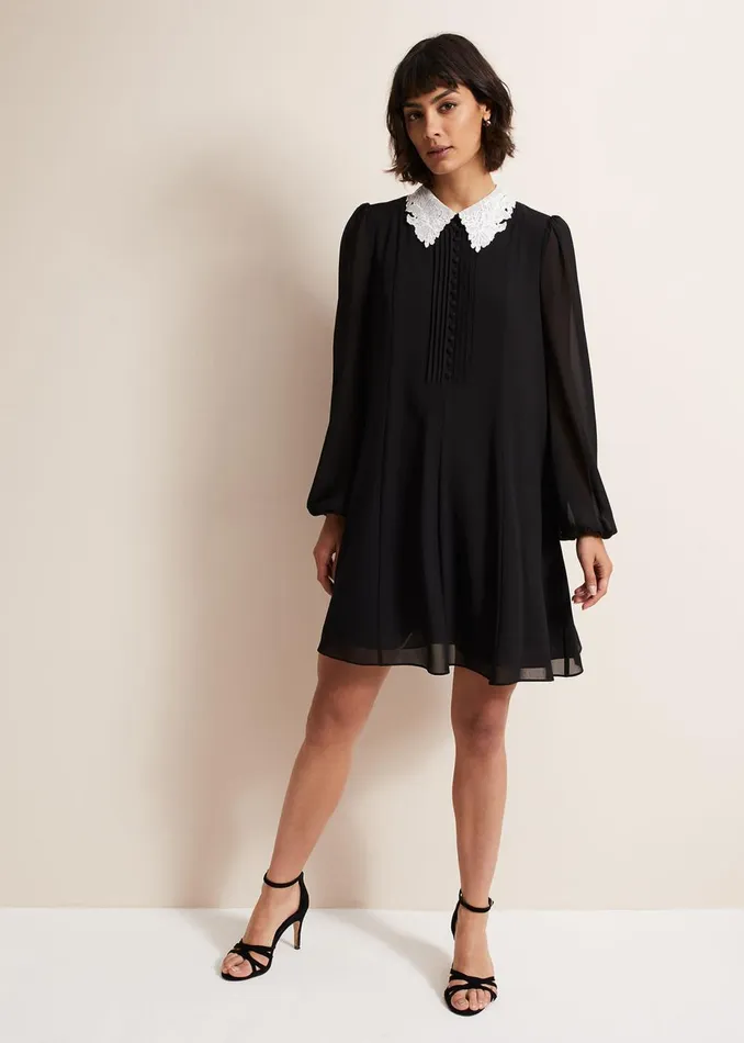 Women Phase Eight Occasion Dresses Trudie Swing Mini Dress Blackivory