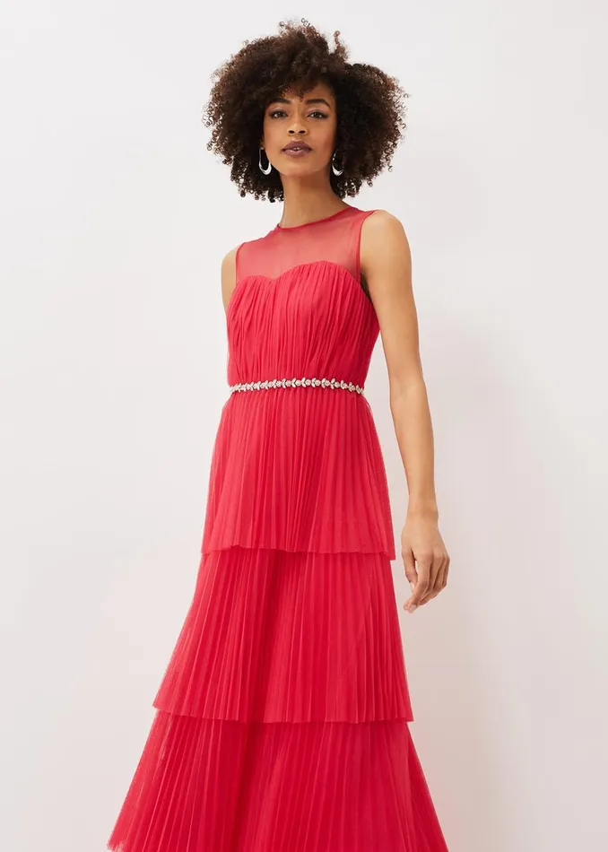 Women Phase Eight Occasion Dresses Tulisa Tulle Maxi Dress Lipstick
