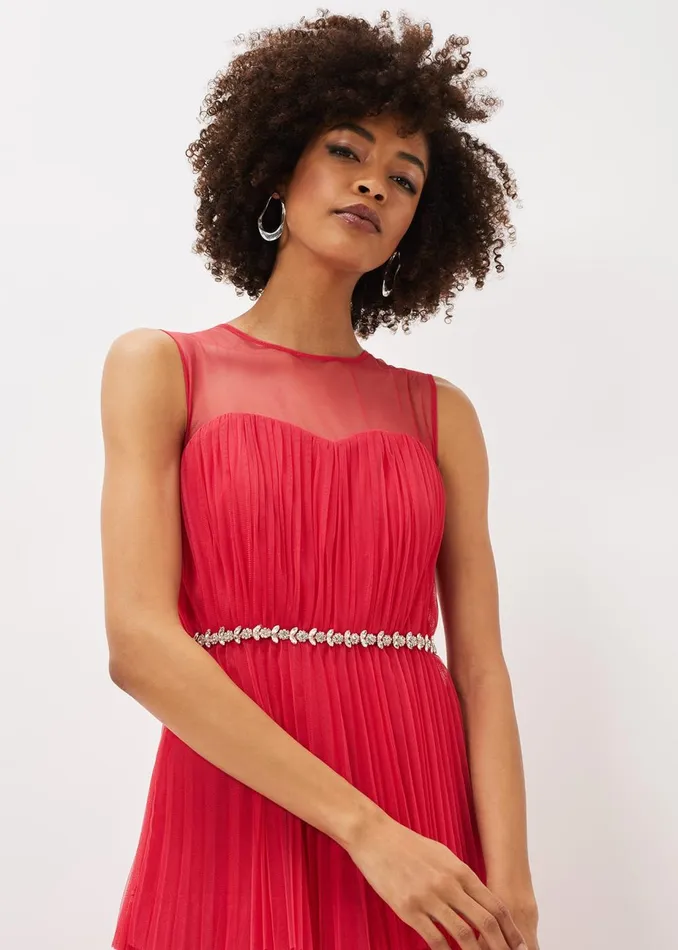Women Phase Eight Occasion Dresses Tulisa Tulle Maxi Dress Lipstick