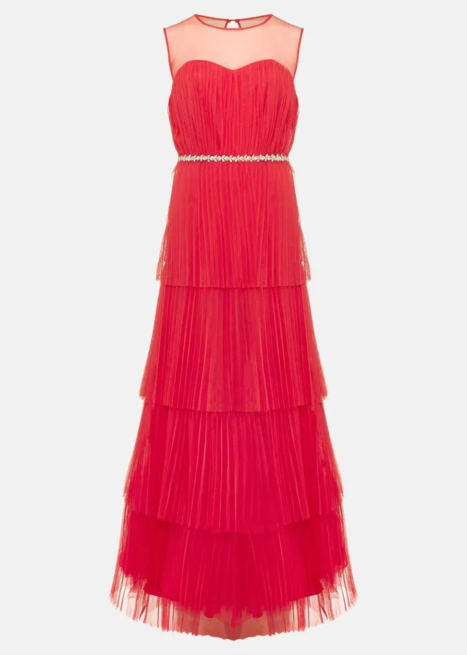 Women Phase Eight Occasion Dresses Tulisa Tulle Maxi Dress Lipstick