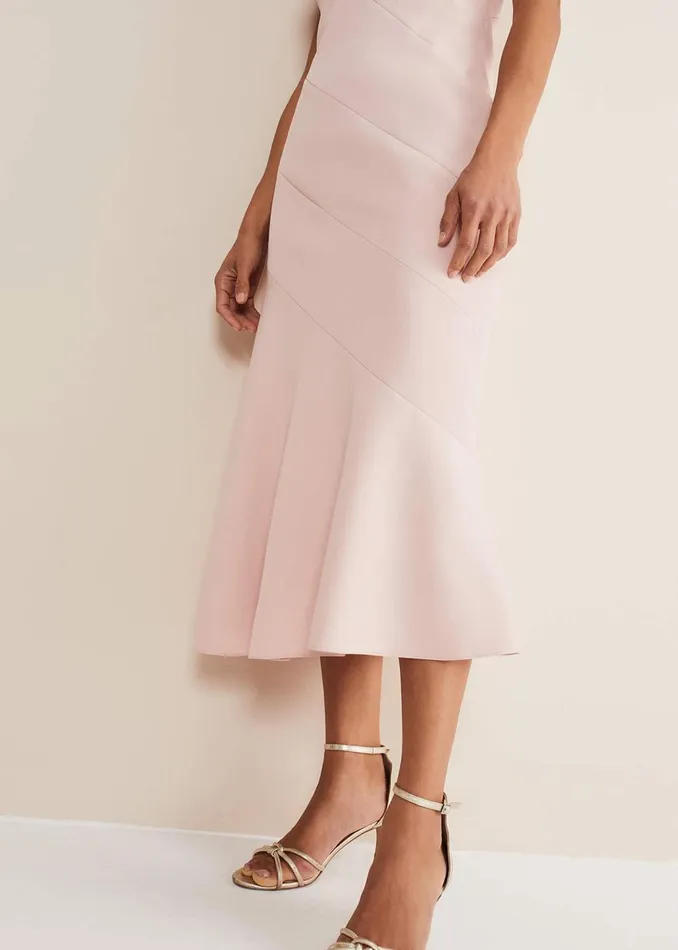 Women Phase Eight Occasion Dresses Valencia One Shoulder Midaxi Dress Petal Pink