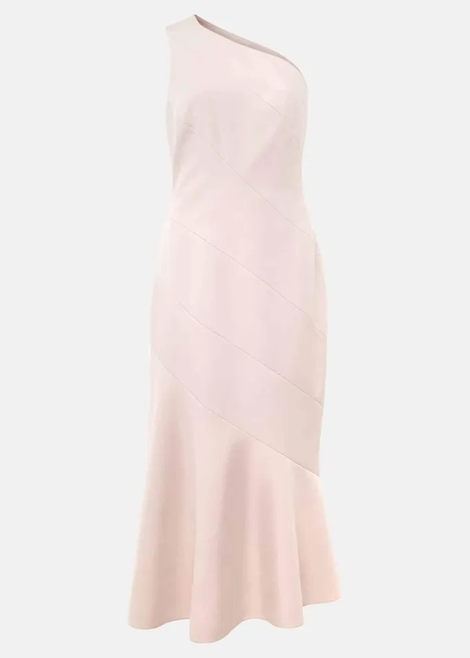 Women Phase Eight Occasion Dresses Valencia One Shoulder Midaxi Dress Petal Pink