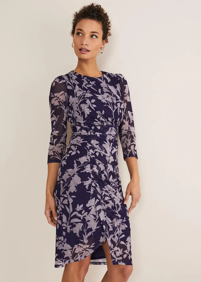 Women Phase Eight Occasion Dresses Vera Floral Midi Dress Lattenavy