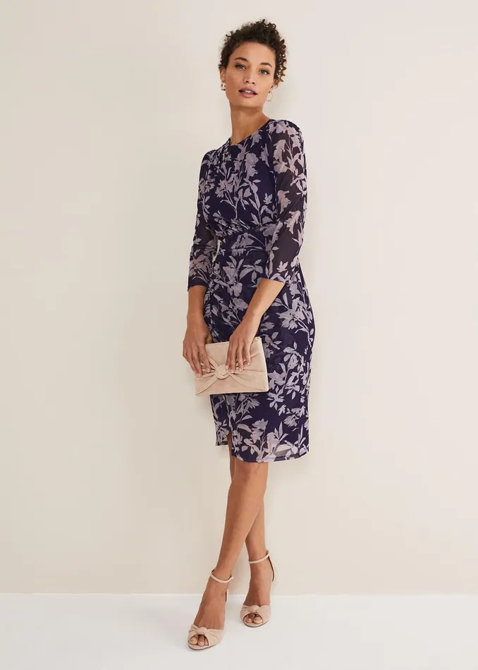 Women Phase Eight Occasion Dresses Vera Floral Midi Dress Lattenavy