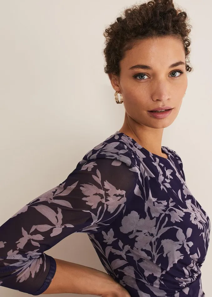 Women Phase Eight Occasion Dresses Vera Floral Midi Dress Lattenavy