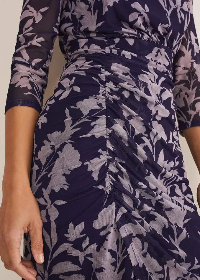 Women Phase Eight Occasion Dresses Vera Floral Midi Dress Lattenavy