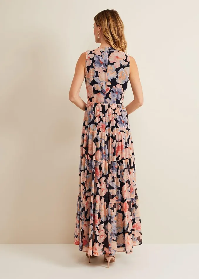 Women Phase Eight Occasion Dresses Vora Printed Tiered Maxi Dress Multicoloured
