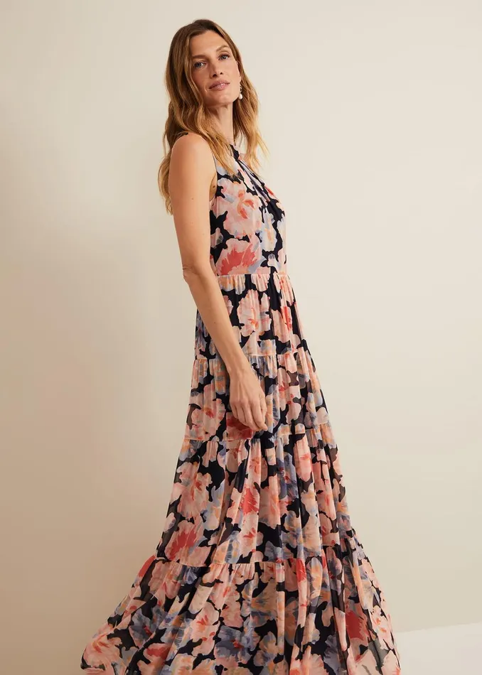 Women Phase Eight Occasion Dresses Vora Printed Tiered Maxi Dress Multicoloured