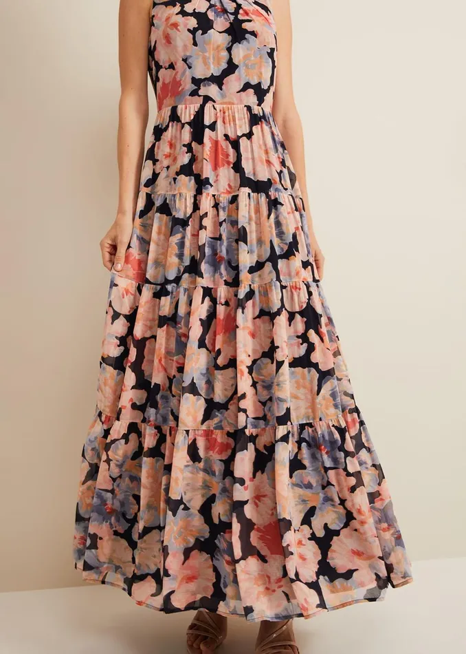 Women Phase Eight Occasion Dresses Vora Printed Tiered Maxi Dress Multicoloured