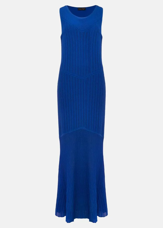 Women Phase Eight Occasion Dresses Willow Knitted Pointelle Maxi Dress Cobalt