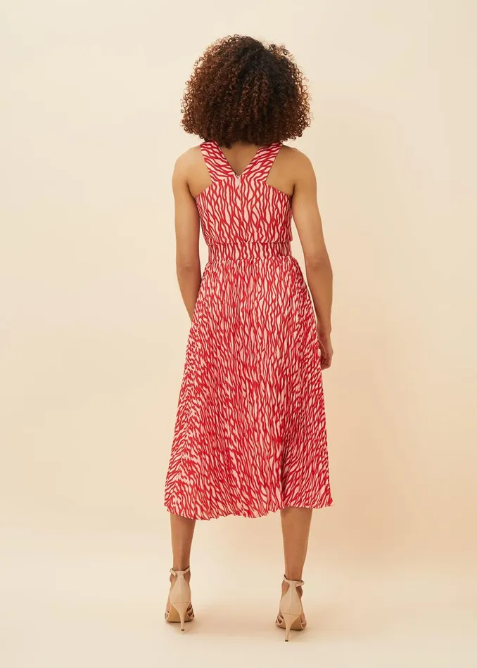 Women Phase Eight Occasion Dresses Yas Abstract Print Halterneck Dress Rednude
