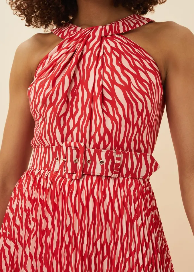 Women Phase Eight Occasion Dresses Yas Abstract Print Halterneck Dress Rednude