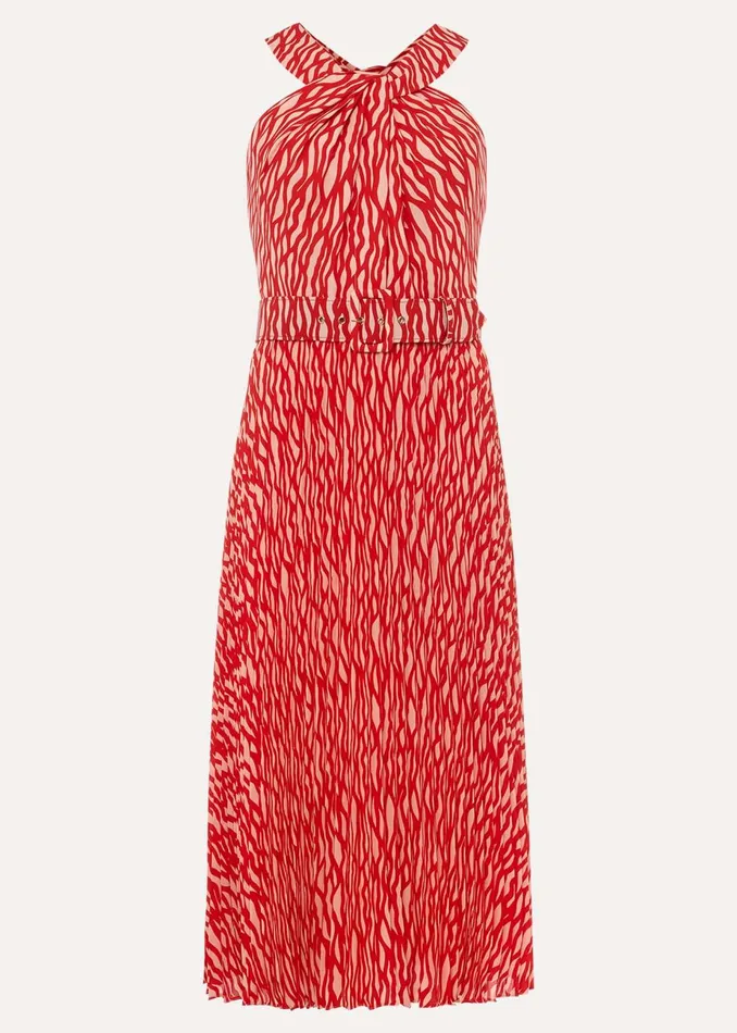 Women Phase Eight Occasion Dresses Yas Abstract Print Halterneck Dress Rednude