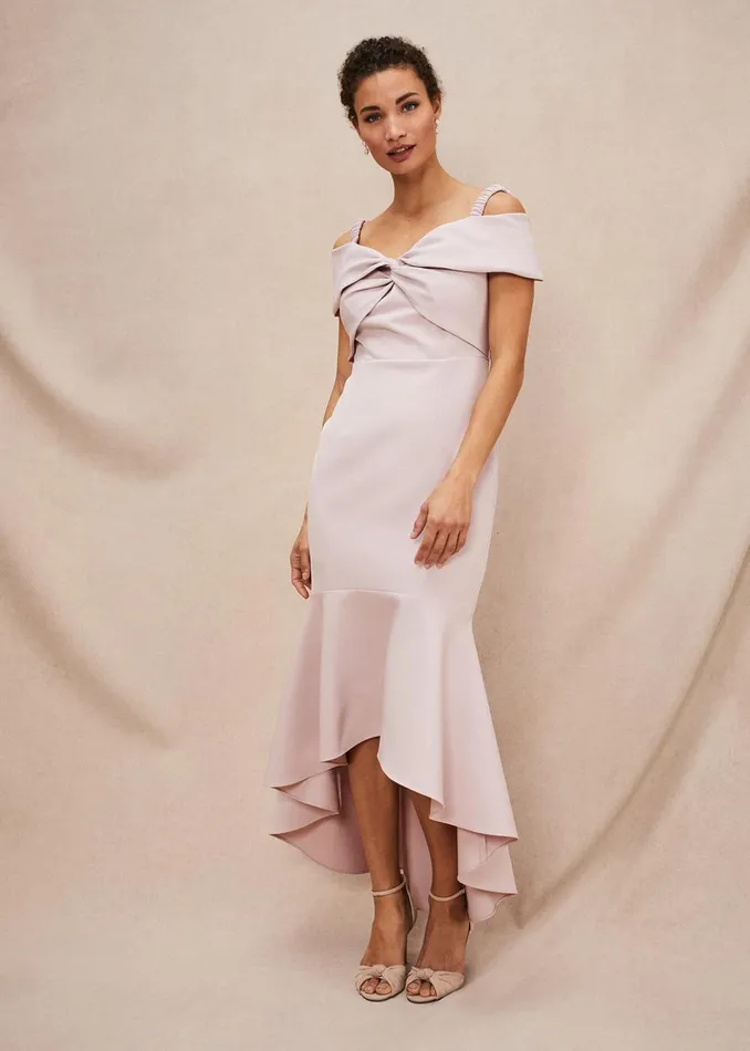Women Phase Eight Occasion Dresses Zaya Off Shoulder Maxi Dress Antique Rose