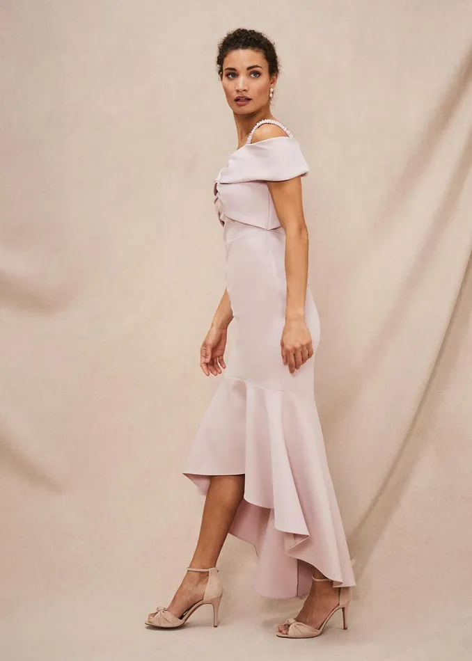 Women Phase Eight Occasion Dresses Zaya Off Shoulder Maxi Dress Antique Rose