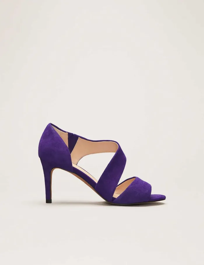 Women Phase Eight Occasion Shoes Caitlin Asymmetric Sandal Violet