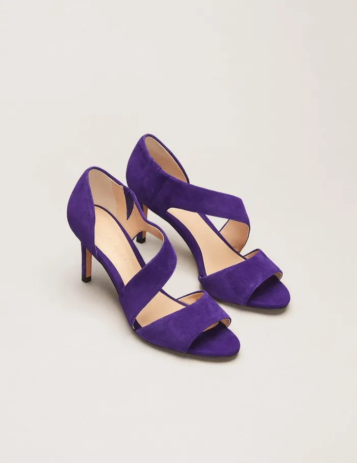 Women Phase Eight Occasion Shoes Caitlin Asymmetric Sandal Violet