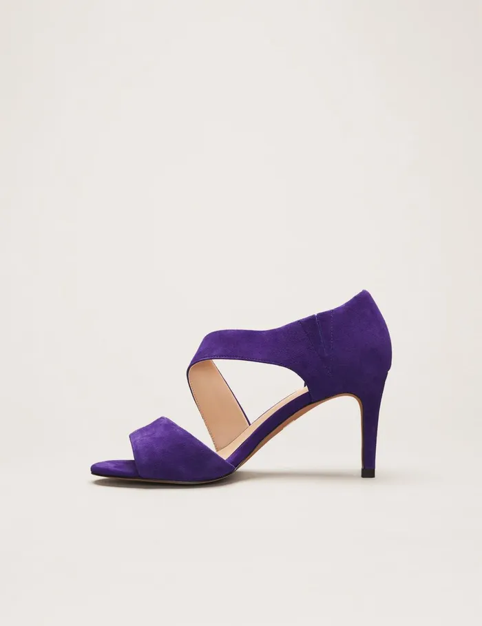 Women Phase Eight Occasion Shoes Caitlin Asymmetric Sandal Violet