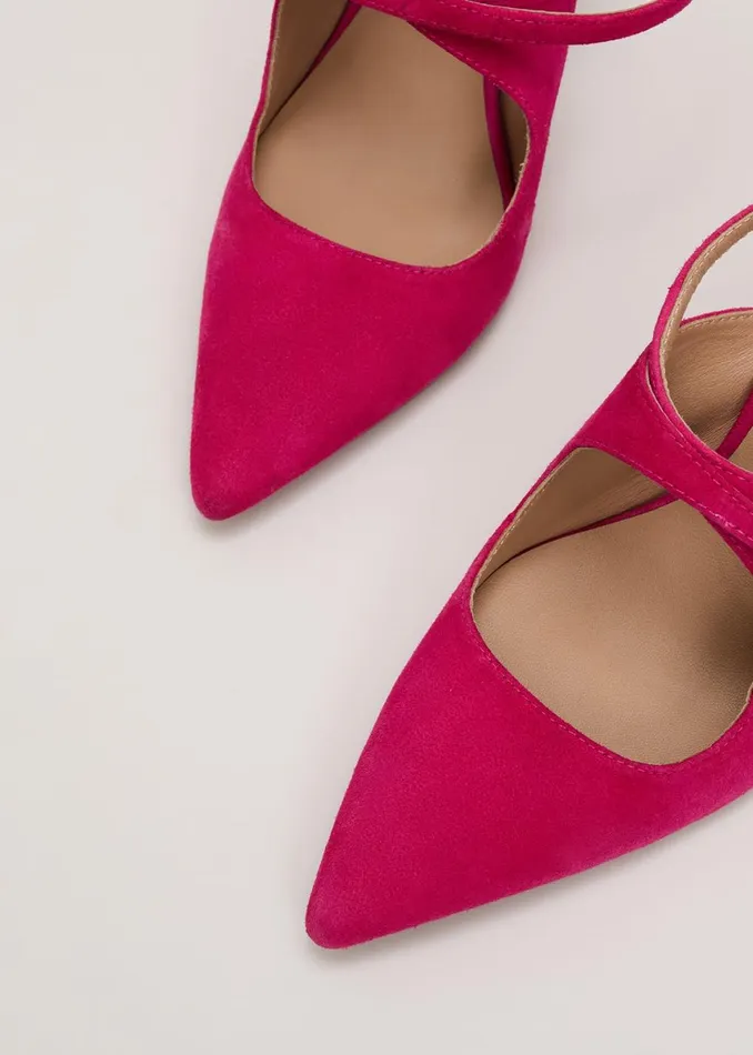 Women Phase Eight Occasion Shoes Cross Over Ankle Shoes Pink