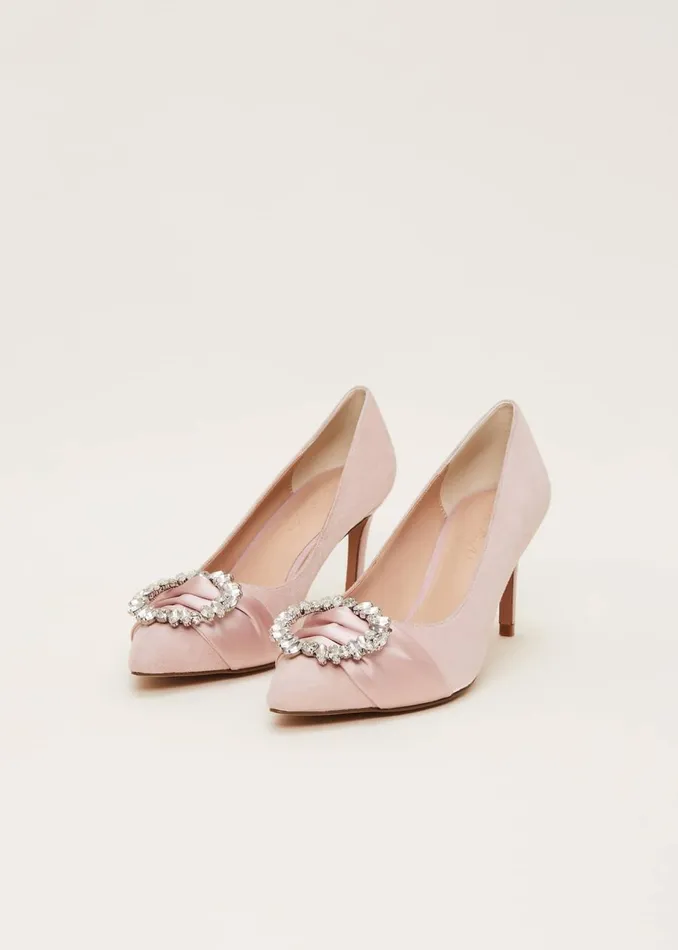 Women Phase Eight Occasion Shoes Embellished Court Shoe Antique Rose