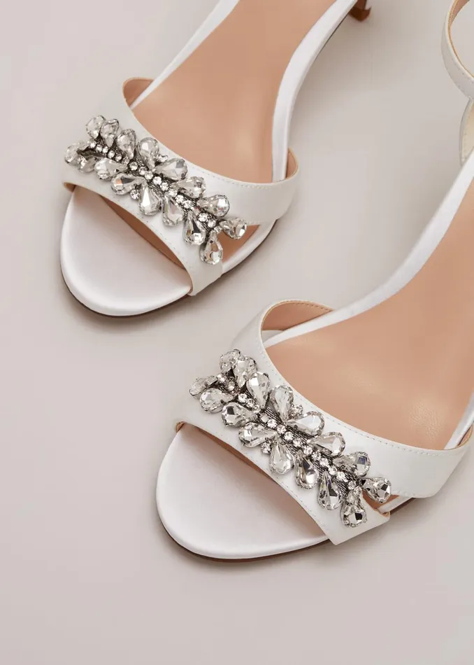 Women Phase Eight Occasion Shoes Embellished Sandals Ivory