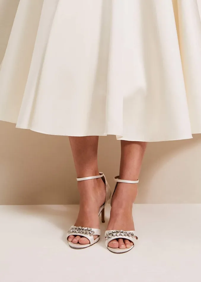 Women Phase Eight Occasion Shoes Embellished Sandals Ivory