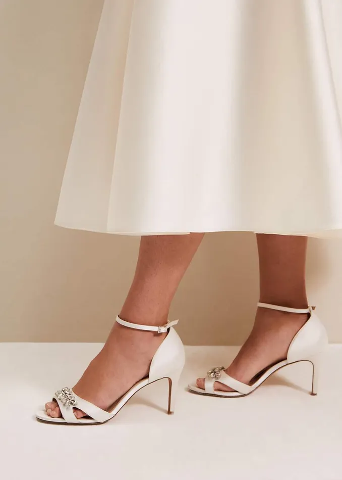 Women Phase Eight Occasion Shoes Embellished Sandals Ivory
