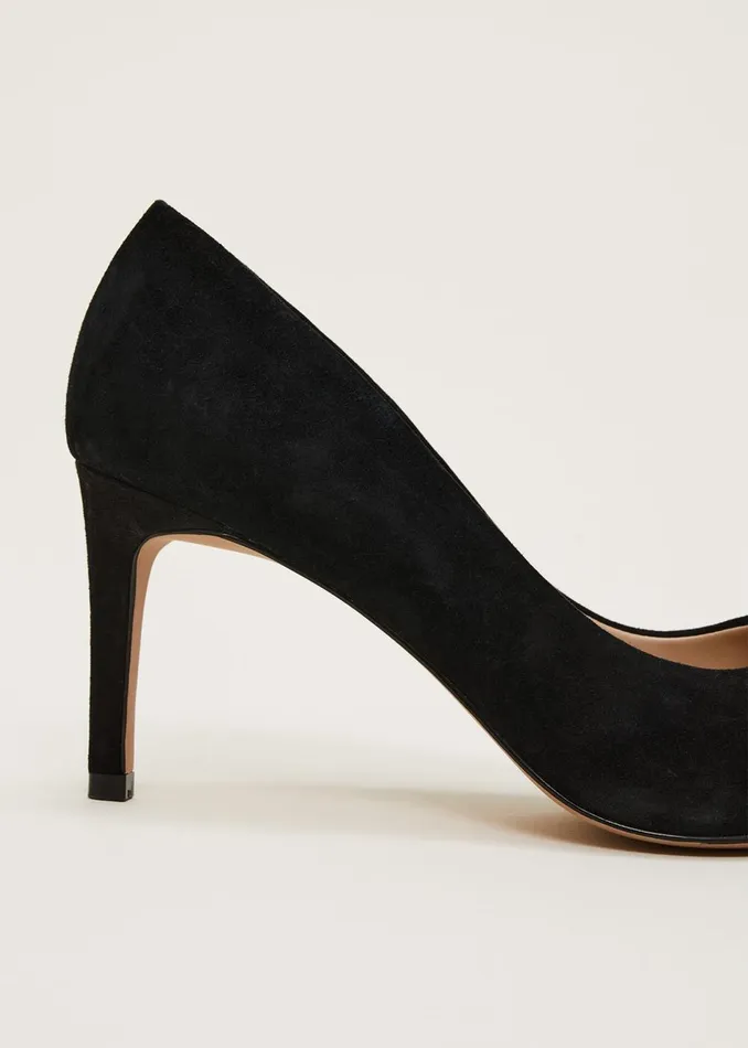 Women Phase Eight Occasion Shoes Jewel Front Bow Court Shoe Black