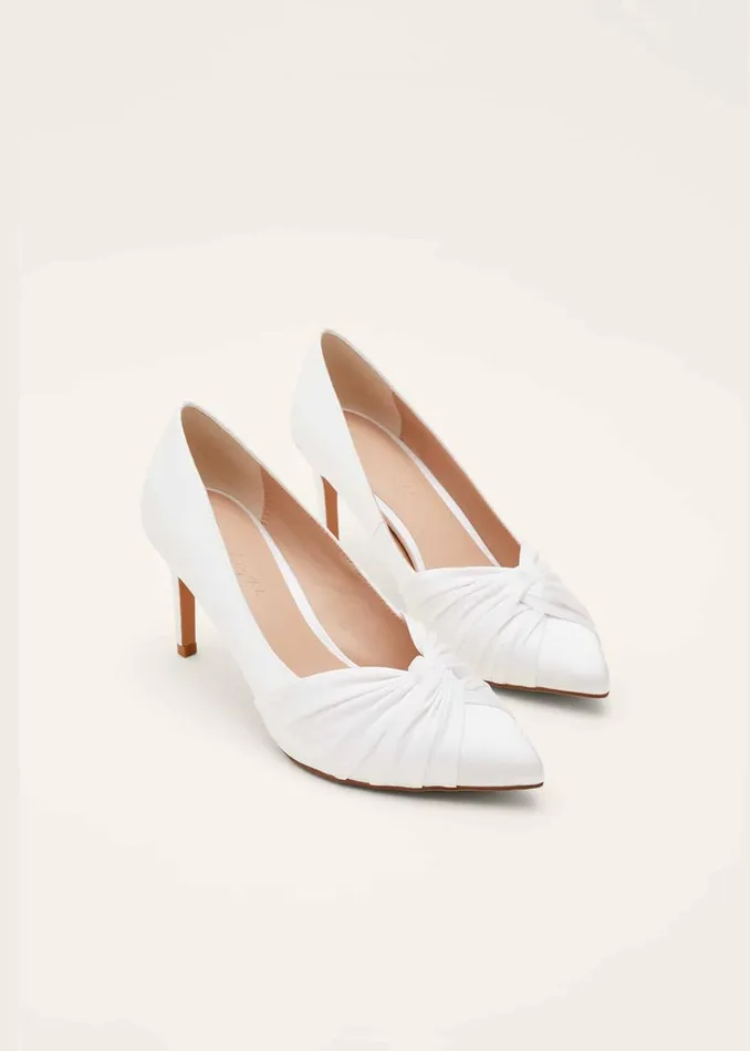 Women Phase Eight Occasion Shoes Kendal Satin Court Shoe Ivory