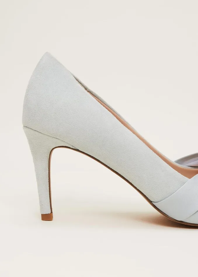Women Phase Eight Occasion Shoes Satin Twist Peeptoe Shoe Eau De Nil