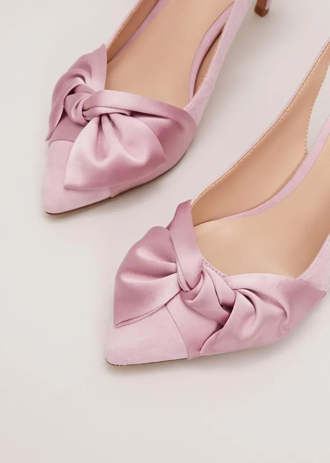 Women Phase Eight Occasion Shoes Twist Front Slingback Shoes Pink