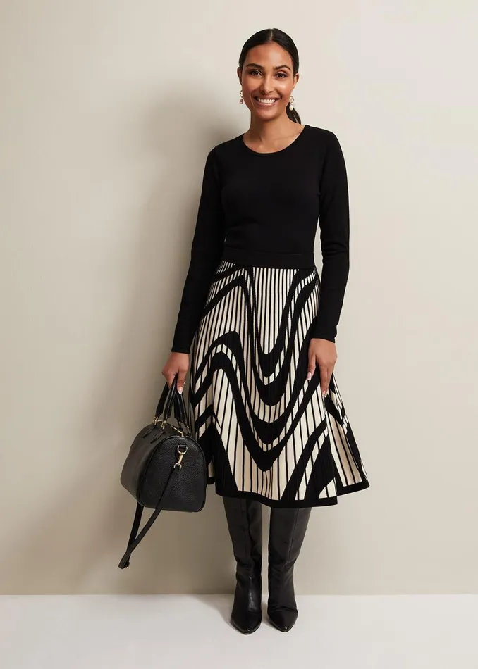 Women Phase Eight Petite Dresses Petite Silvia Fit And Flare Dress Blackivory Women Phase Eight Petite Dresses Petite Silvia Fit And Flare Dress Blackivory