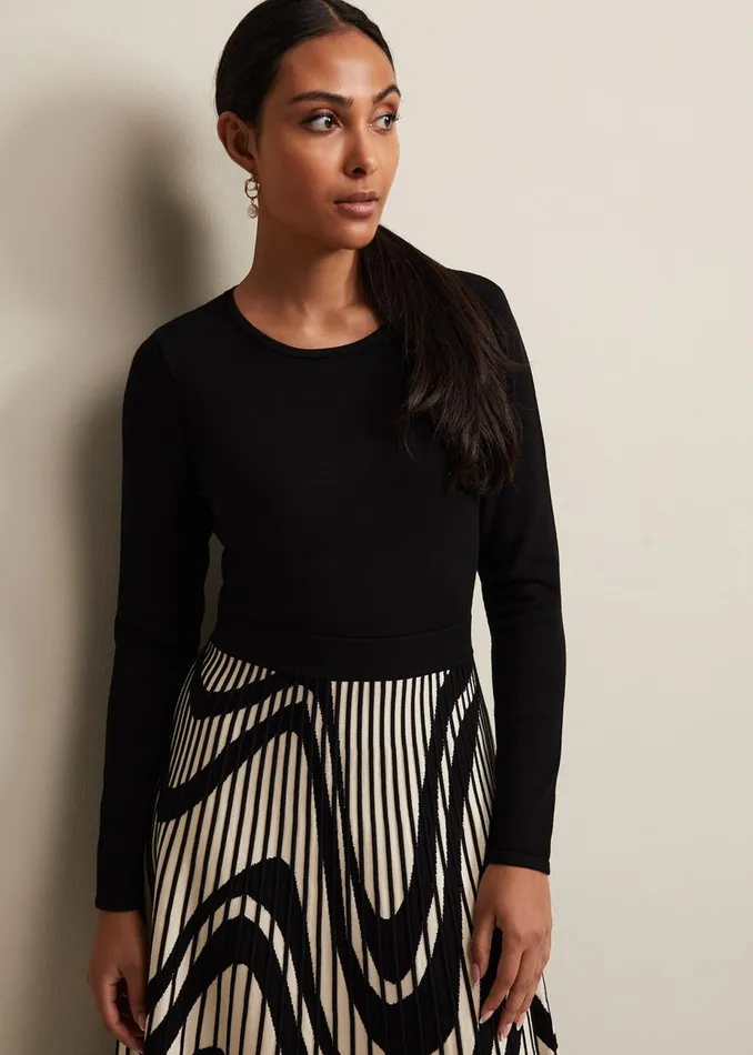 Women Phase Eight Petite Dresses Petite Silvia Fit And Flare Dress Blackivory