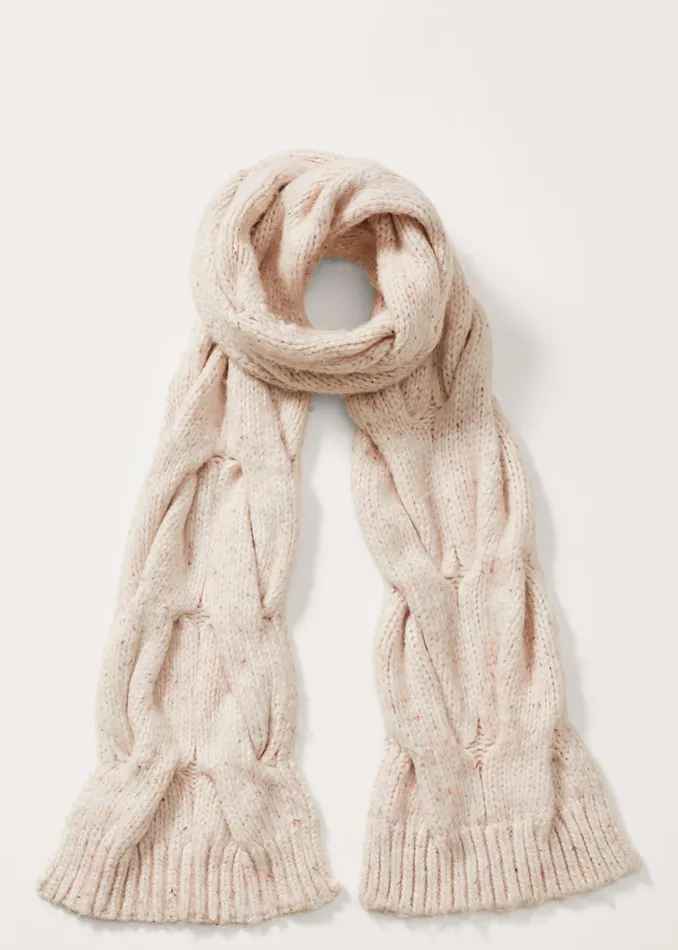 Women Phase Eight Scarves Cattie Cable Scarf Neutral