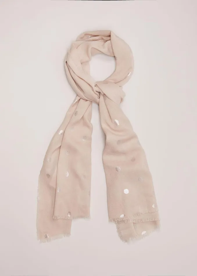 Women Phase Eight Scarves Foil Spot Scarf Neutral