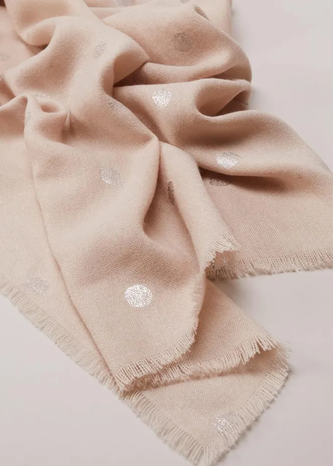 Women Phase Eight Scarves Foil Spot Scarf Neutral