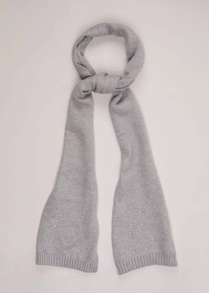Women Phase Eight Scarves Grey Sparkly Scarf Pale Grey