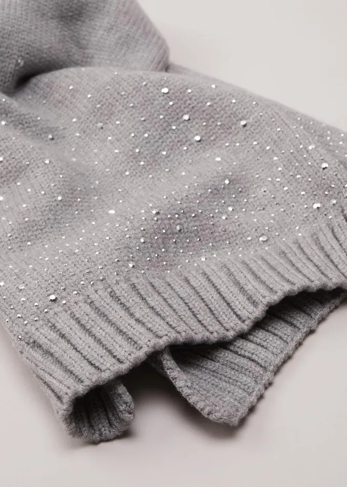 Women Phase Eight Scarves Grey Sparkly Scarf Pale Grey