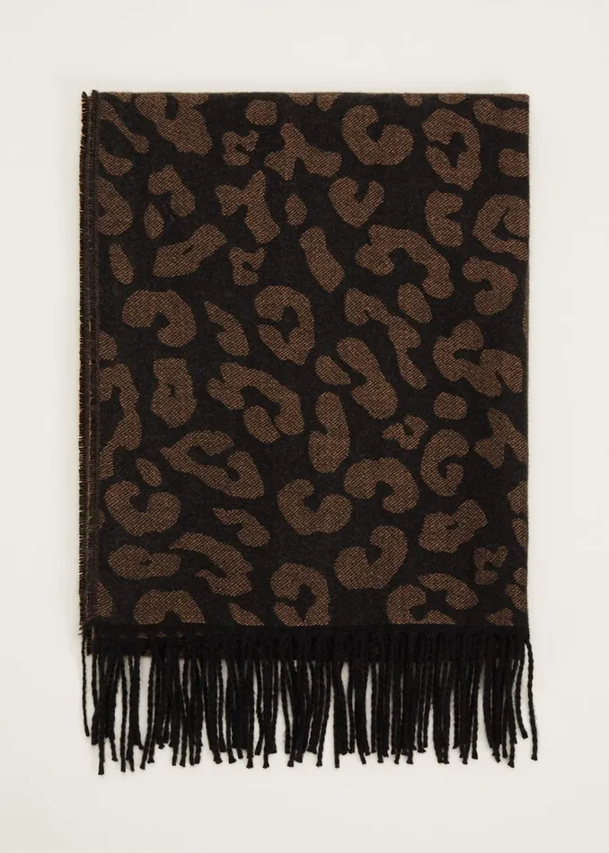 Women Phase Eight Scarves Leopard Scarf Black Multi