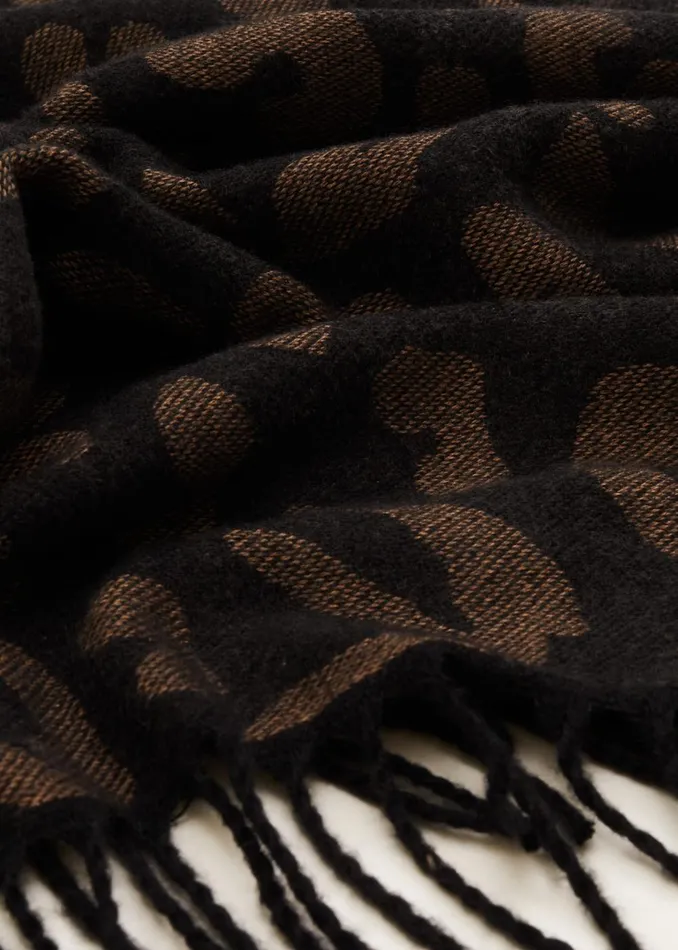 Women Phase Eight Scarves Leopard Scarf Black Multi