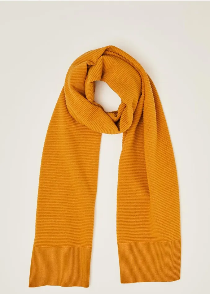 Women Phase Eight Scarves Lorell Ribbed Texture Scarf Mustard