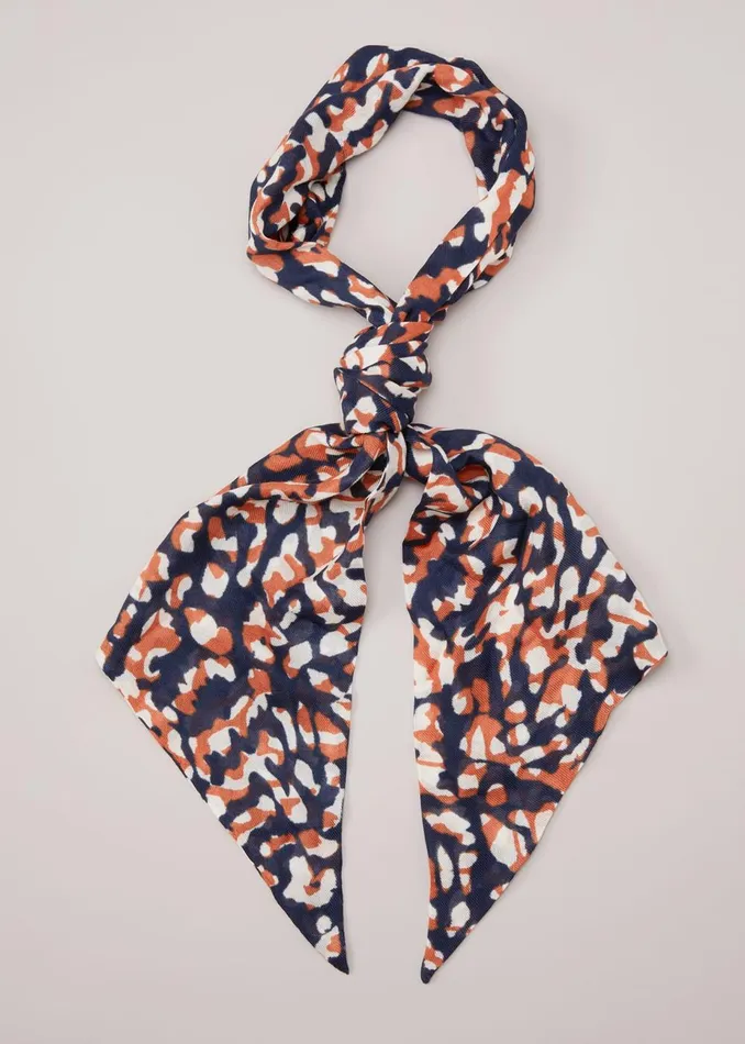 Women Phase Eight Scarves Markings Print Skinny Scarf Multicoloured