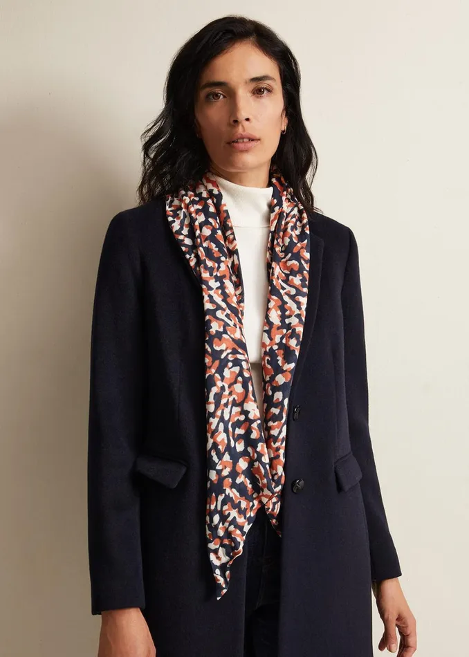 Women Phase Eight Scarves Markings Print Skinny Scarf Multicoloured