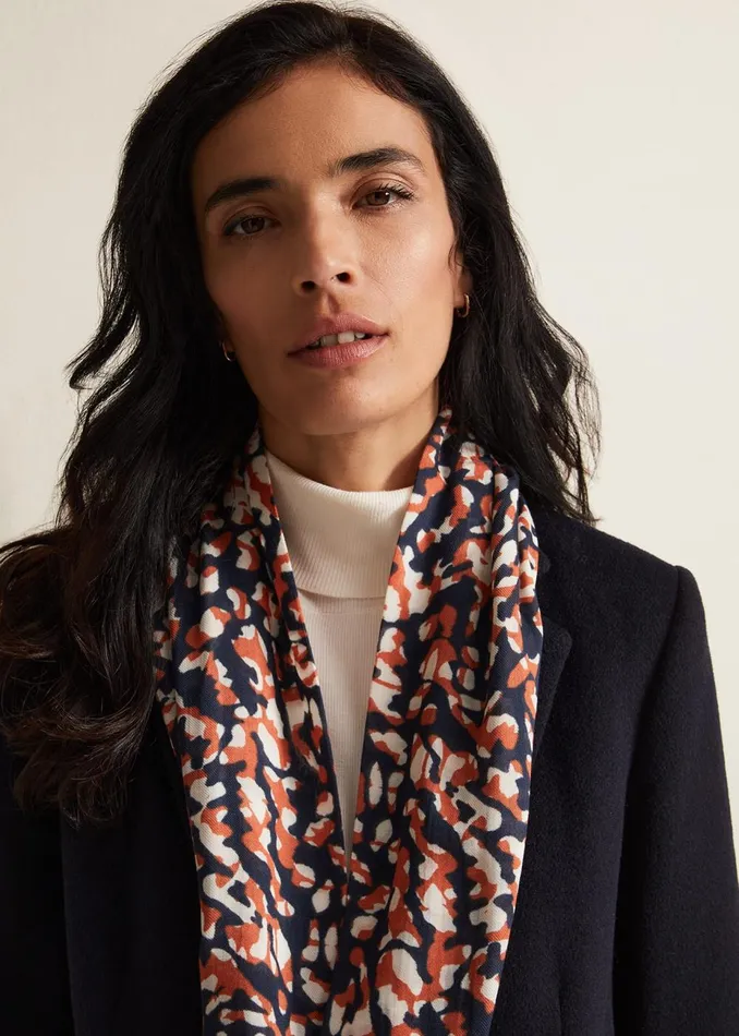 Women Phase Eight Scarves Markings Print Skinny Scarf Multicoloured