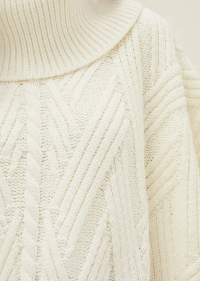 Women Phase Eight Scarves Melly Cable Knit Cape Winter White