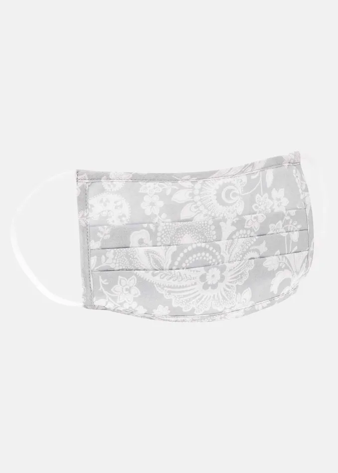 Women Phase Eight Scarves Paisley Print Face Mask Greyivory