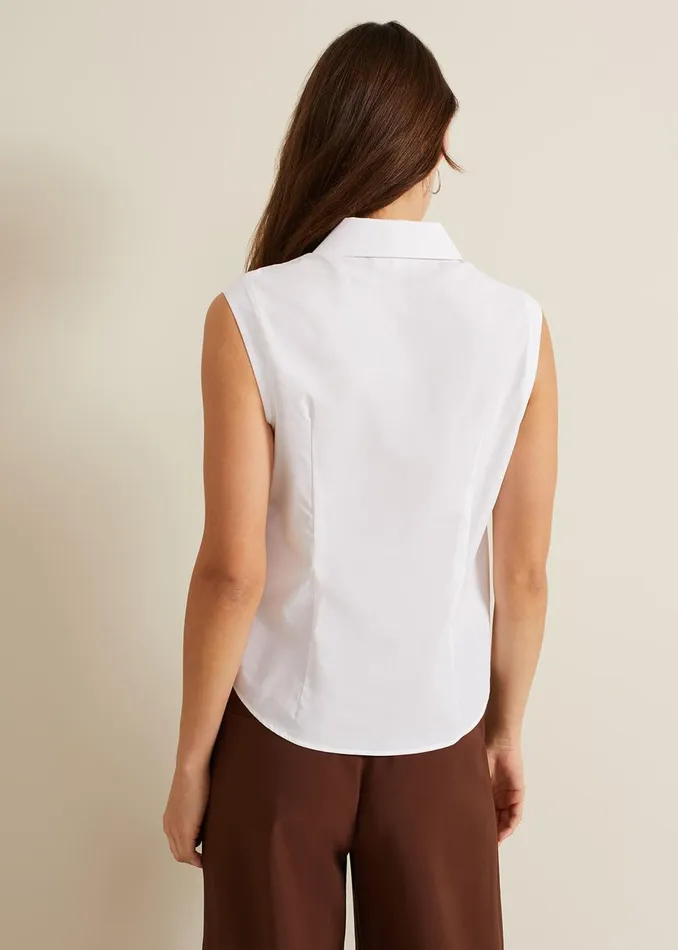 Women Phase Eight Shirts and Blouses Aimee Sleeveless Shirt White
