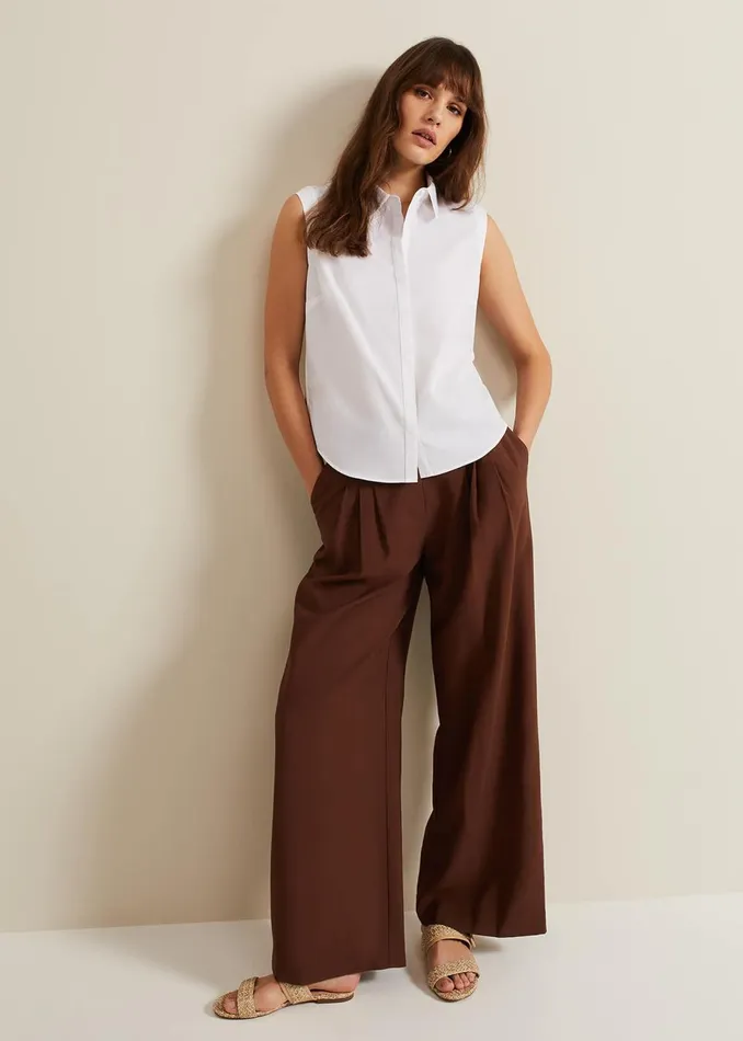 Women Phase Eight Shirts and Blouses Aimee Sleeveless Shirt White